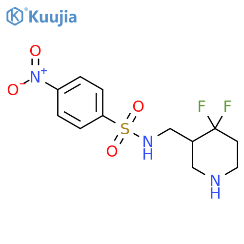 N-[(4,4-difluoropiperidin-3-yl)methyl]-4-nitrobenzene-1-sulfonamide structure