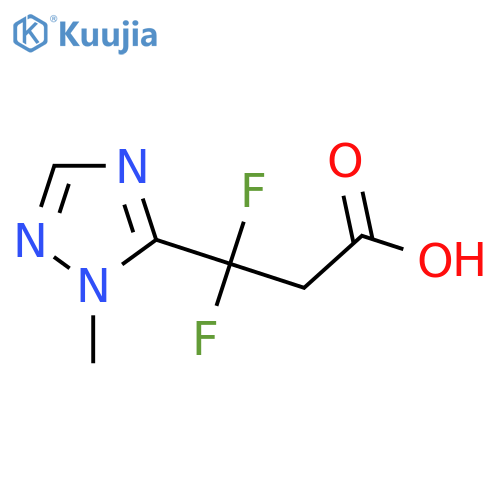 3,3-difluoro-3-(1-methyl-1H-1,2,4-triazol-5-yl)propanoic acid structure