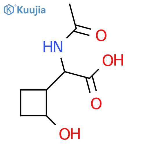 2-acetamido-2-(2-hydroxycyclobutyl)acetic acid structure