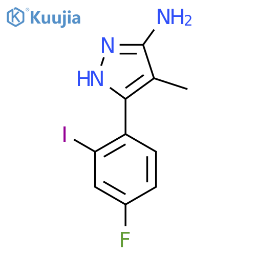3-(4-fluoro-2-iodophenyl)-4-methyl-1H-pyrazol-5-amine structure