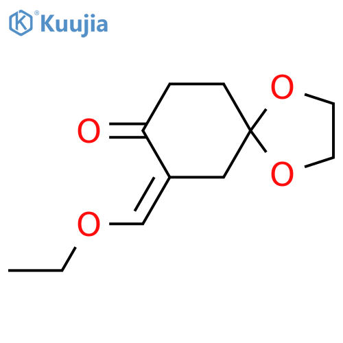 7-(ethoxymethylidene)-1,4-dioxaspiro4.5decan-8-one structure