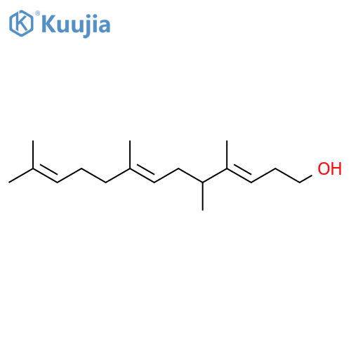 4,5,8,12-tetramethyltrideca-3,7,11-trien-1-ol structure