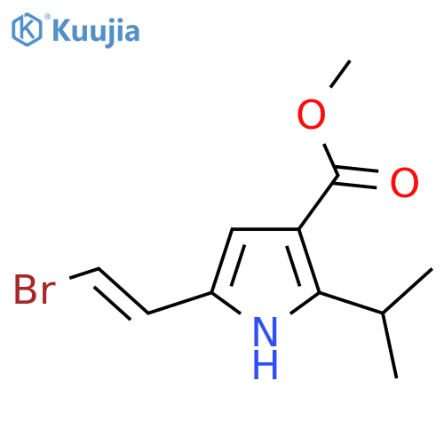 methyl 5-(2-bromoethenyl)-2-(propan-2-yl)-1H-pyrrole-3-carboxylate structure