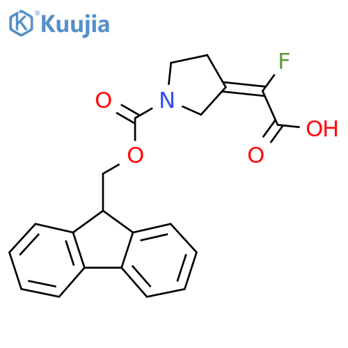 2-(1-{(9H-fluoren-9-yl)methoxycarbonyl}pyrrolidin-3-ylidene)-2-fluoroacetic acid structure