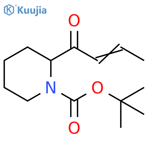 1-Piperidinecarboxylic acid, 2-(1-oxo-2-buten-1-yl)-, 1,1-dimethylethyl ester structure
