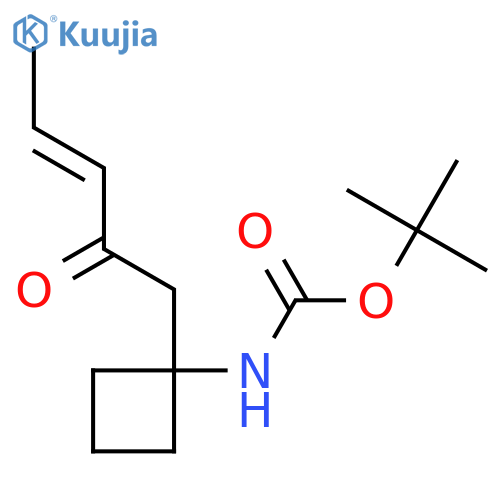 tert-butyl N-[1-(2-oxopent-3-en-1-yl)cyclobutyl]carbamate structure