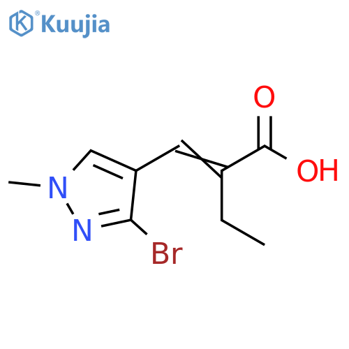 Butanoic acid, 2-[(3-bromo-1-methyl-1H-pyrazol-4-yl)methylene]- structure