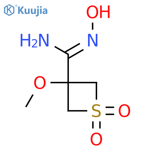 (Z)-N'-hydroxy-3-methoxy-1,1-dioxo-1lambda6-thietane-3-carboximidamide structure