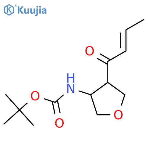 tert-butyl N-[4-(but-2-enoyl)oxolan-3-yl]carbamate structure