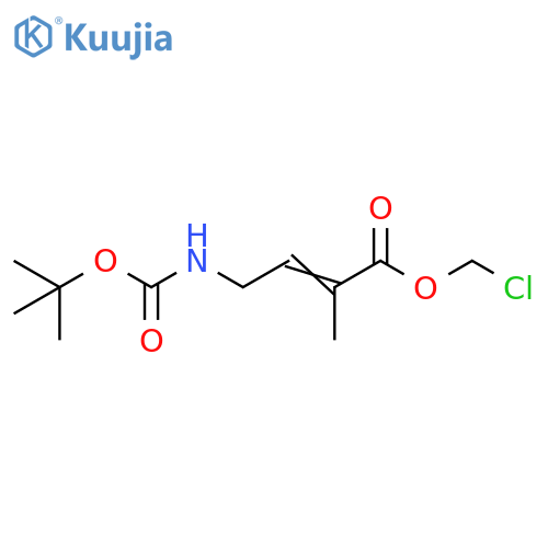 2-Butenoic acid, 4-[[(1,1-dimethylethoxy)carbonyl]amino]-2-methyl-, chloromethyl ester structure