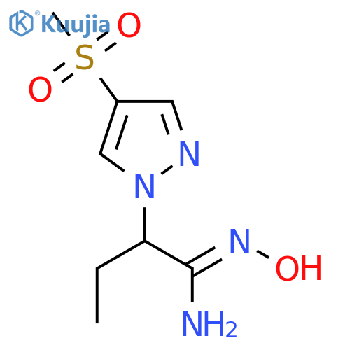 N'-hydroxy-2-(4-methanesulfonyl-1H-pyrazol-1-yl)butanimidamide structure