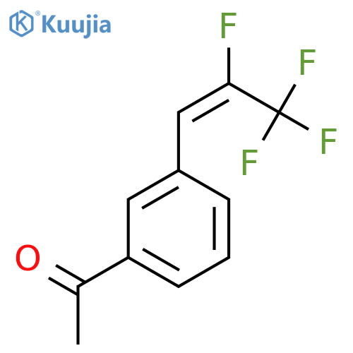 1-{3-(1E)-2,3,3,3-tetrafluoroprop-1-en-1-ylphenyl}ethan-1-one structure