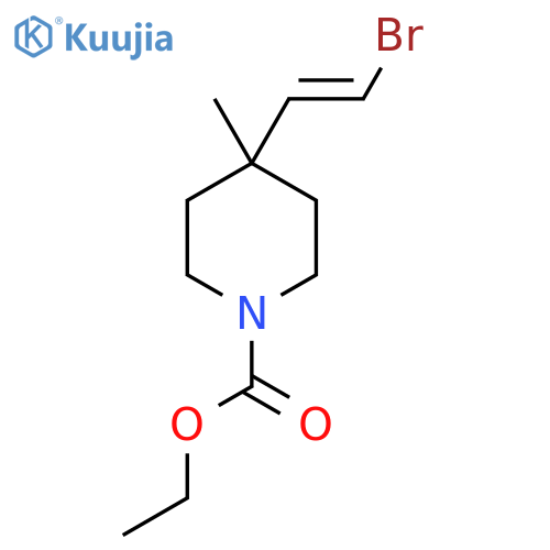 Ethyl 4-(2-bromoethenyl)-4-methylpiperidine-1-carboxylate structure