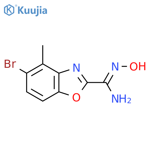 5-bromo-N'-hydroxy-4-methyl-1,3-benzoxazole-2-carboximidamide structure