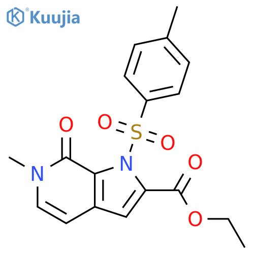 ethyl 6-methyl-7-oxo-1-tosyl-6,7-dihydro-1H-pyrrolo[2,3-c]pyridine-2-carboxylate structure