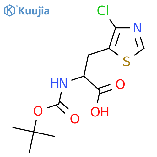 2-{(tert-butoxy)carbonylamino}-3-(4-chloro-1,3-thiazol-5-yl)propanoic acid structure