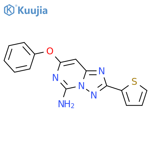 [1,2,4]Triazolo[1,5-c]pyrimidin-5-amine, 7-phenoxy-2-(2-thienyl)- structure