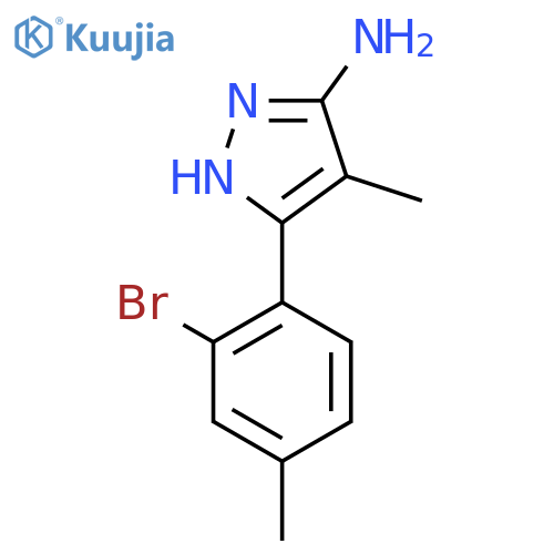 3-(2-bromo-4-methylphenyl)-4-methyl-1H-pyrazol-5-amine structure
