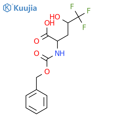 2-{(benzyloxy)carbonylamino}-5,5,5-trifluoro-4-hydroxypentanoic acid structure