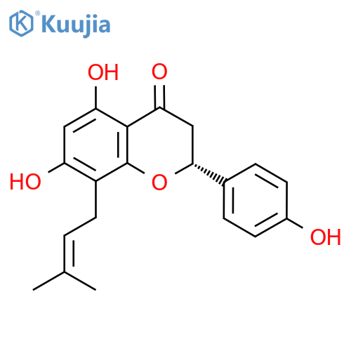 (2R)-5,7-dihydroxy-2-(4-hydroxyphenyl)-8-(3-methylbut-2-en-1-yl)-3,4-dihydro-2H-1-benzopyran-4-one structure