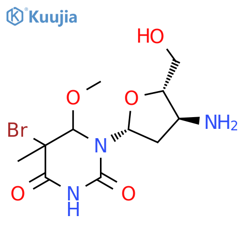 Thymidine, 3'-amino-5-bromo-3'-deoxy-5,6-dihydro-6-methoxy- structure