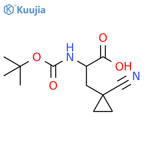 2-{(tert-butoxy)carbonylamino}-3-(1-cyanocyclopropyl)propanoic acid structure