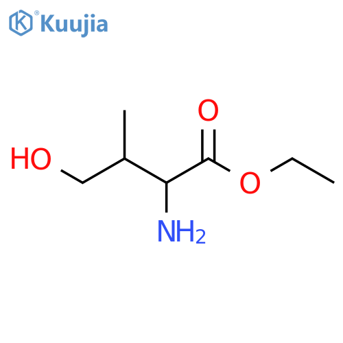 ethyl 2-amino-4-hydroxy-3-methylbutanoate structure