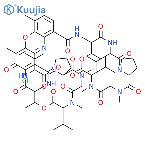 2-chloro-4,6-dimethyl-3-oxo-1-n,9-n-bis[7,11,14-trimethyl-2,5,9,12,15-pentaoxo-3,10-di(propan-2-yl)-8-oxa-1,4,11,14-tetrazabicyclo[14.3.0]nonadecan-6-yl]phenoxazine-1,9-dicarboxamide structure