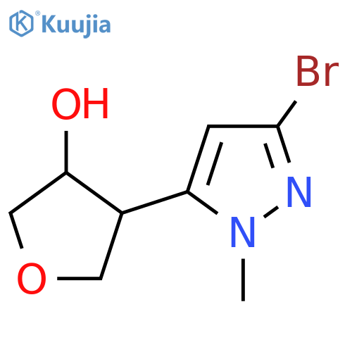 4-(3-bromo-1-methyl-1H-pyrazol-5-yl)oxolan-3-ol structure
