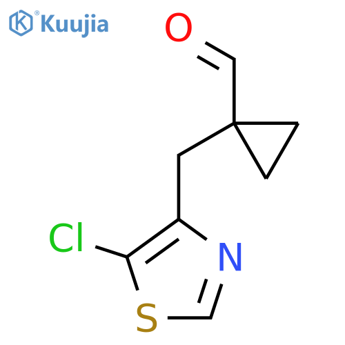 1-(5-chloro-1,3-thiazol-4-yl)methylcyclopropane-1-carbaldehyde structure