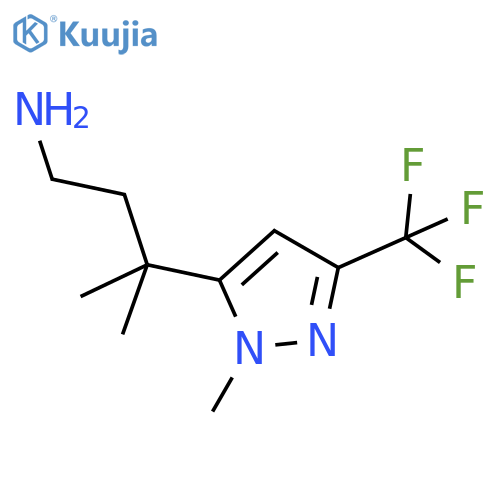 3-methyl-3-1-methyl-3-(trifluoromethyl)-1H-pyrazol-5-ylbutan-1-amine structure