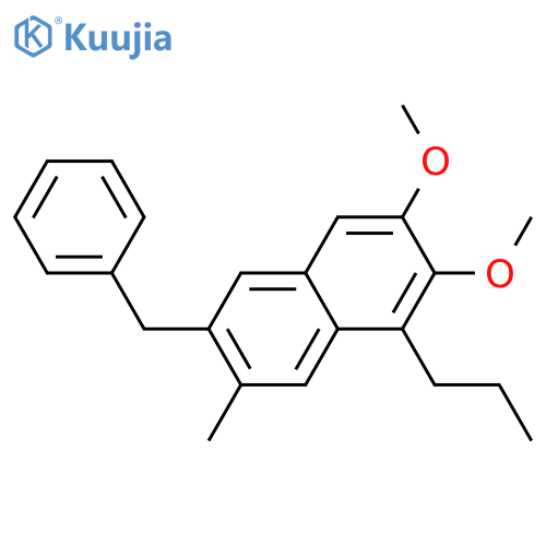 2,3-Dimethoxy-7-methyl-6-(phenylmethyl)-1-propylnaphthalene structure