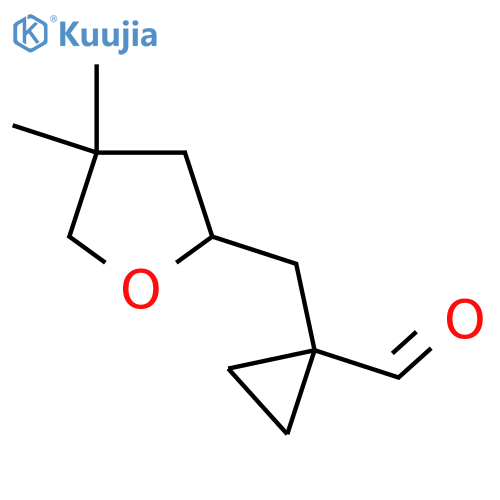 1-(4,4-dimethyloxolan-2-yl)methylcyclopropane-1-carbaldehyde structure