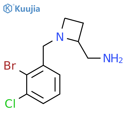 {1-(2-bromo-3-chlorophenyl)methylazetidin-2-yl}methanamine structure