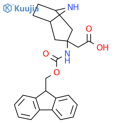2-3-({(9H-fluoren-9-yl)methoxycarbonyl}amino)-8-azabicyclo3.2.1octan-3-ylacetic acid structure