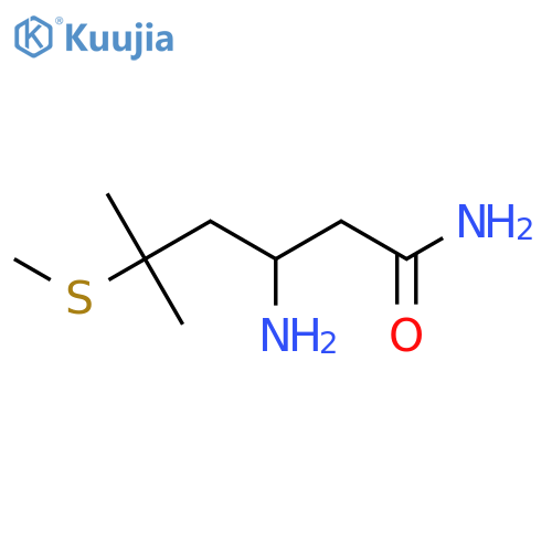 3-amino-5-methyl-5-(methylsulfanyl)hexanamide structure