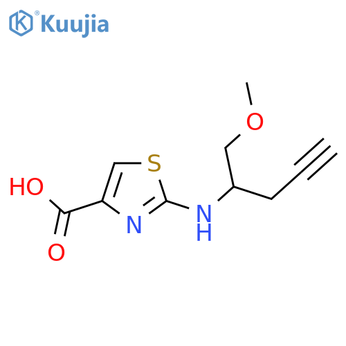 2-(1-methoxypent-4-yn-2-yl)amino-1,3-thiazole-4-carboxylic acid structure
