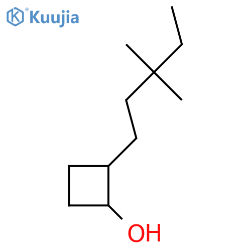 2-(3,3-dimethylpentyl)cyclobutan-1-ol structure