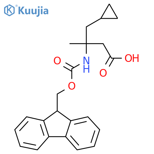 4-cyclopropyl-3-({(9H-fluoren-9-yl)methoxycarbonyl}amino)-3-methylbutanoic acid structure