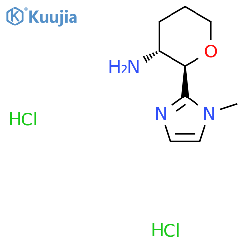 rac-(2R,3R)-2-(1-methyl-1H-imidazol-2-yl)oxan-3-amine dihydrochloride, trans structure