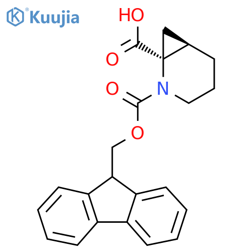(1S,6R)-2-{(9H-fluoren-9-yl)methoxycarbonyl}-2-azabicyclo4.1.0heptane-1-carboxylic acid structure