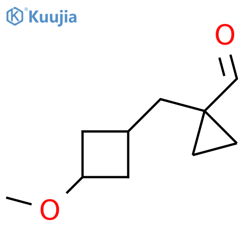 1-(3-methoxycyclobutyl)methylcyclopropane-1-carbaldehyde structure