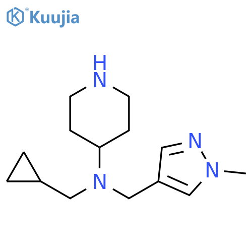 N-(cyclopropylmethyl)-N-[(1-methyl-1H-pyrazol-4-yl)methyl]piperidin-4-amine structure