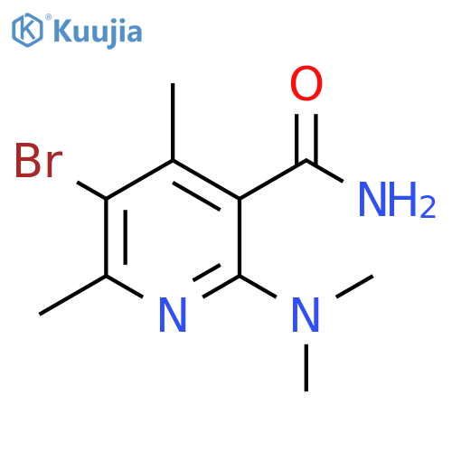 5-bromo-2-(dimethylamino)-4,6-dimethylpyridine-3-carboxamide structure
