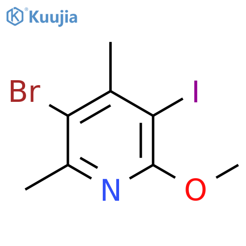 3-bromo-5-iodo-6-methoxy-2,4-dimethylpyridine structure