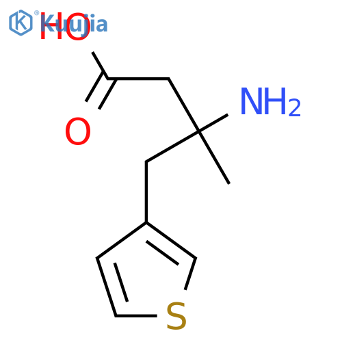 3-amino-3-methyl-4-(thiophen-3-yl)butanoic acid structure