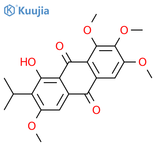 1,2,3,6,8-Pentahydroxy-7-isopropylanthraquinone; 1,2,3,6-Tetra-Me ether structure