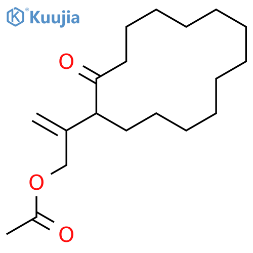 Cyclotetradecanone, 2-[1-[(acetyloxy)methyl]ethenyl]- structure
