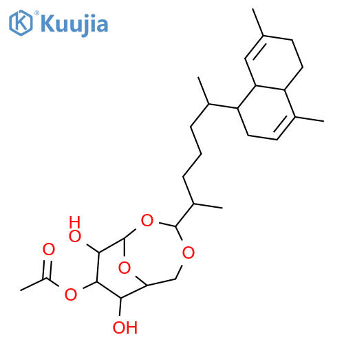 β-D-Glucopyranose, 1,6-O-[(1S,2R,6R)-6-[(1S,4aS,8aR)-1,2,4a,5,6,8a-hexahydro-4,7-dimethyl-1-naphthalenyl]-2-methylheptylidene]-, 3-acetate (9CI) structure