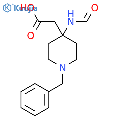 2-(1-benzyl-4-formamidopiperidin-4-yl)acetic acid structure